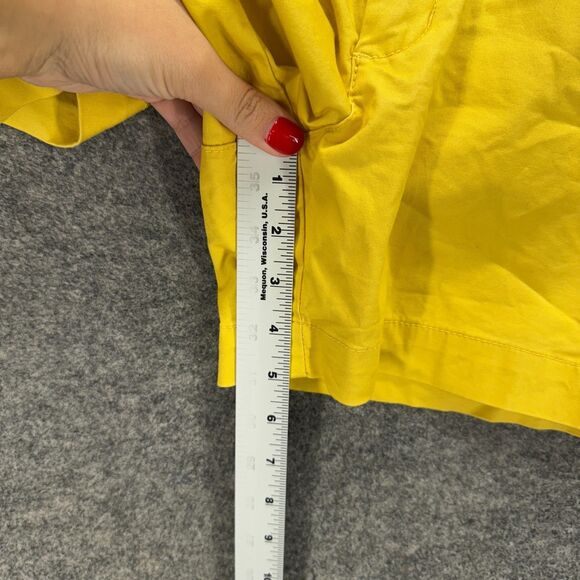 Old Navy Shorts Women 0 Yellow Mid Rise Chino Pockets Cotton Everyday Short - Picture 6 of 9